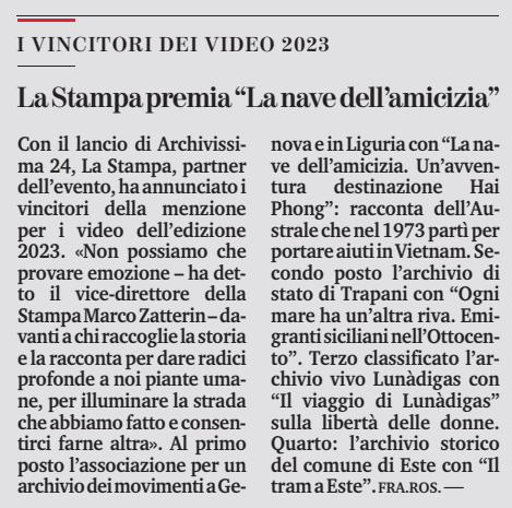 Archivissima2023: “Il tram a Este” ottiene il 4° posto!